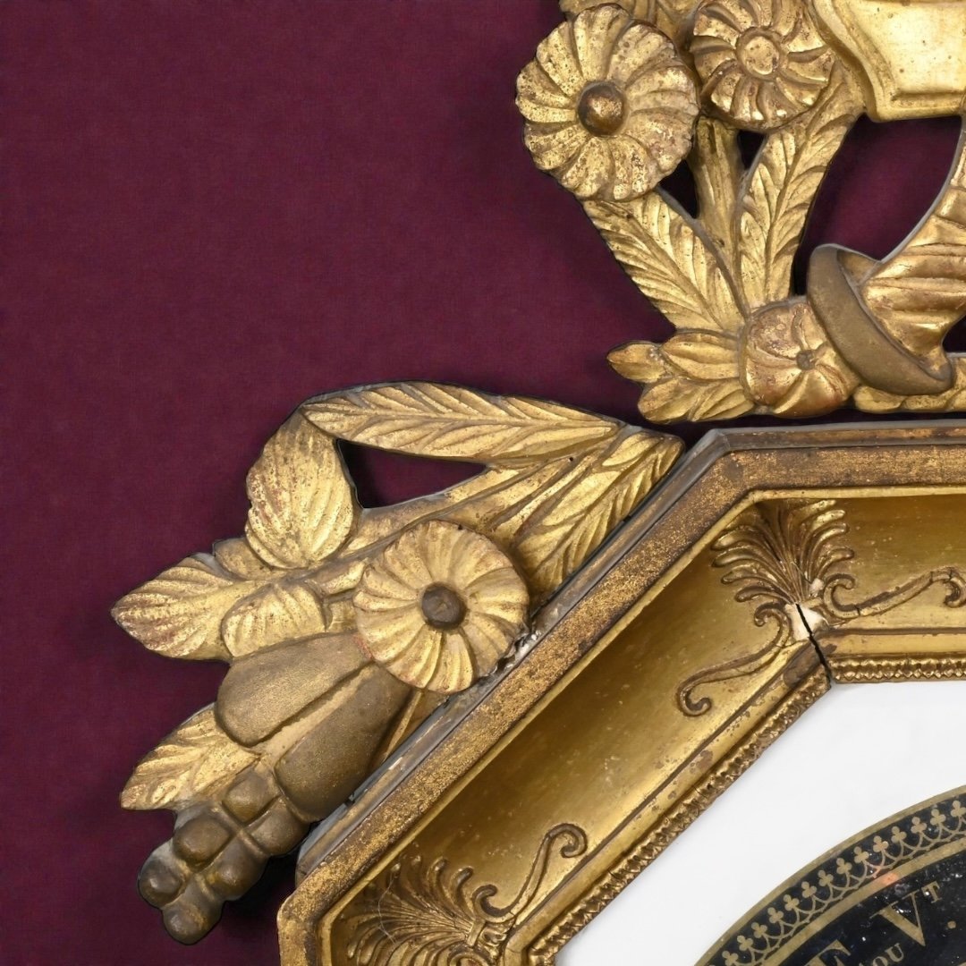 Barometro Periodo Napoleone III In Legno Dorato - Francia Metà XIX Secolo-photo-4